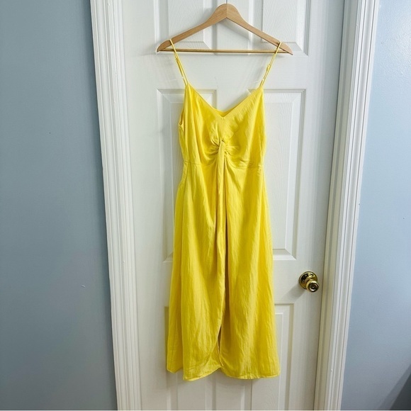 REVOLVE Dress Line and Dot Midi Yellow Sundress Casual Dainty Summer Small - Picture 3 of 7